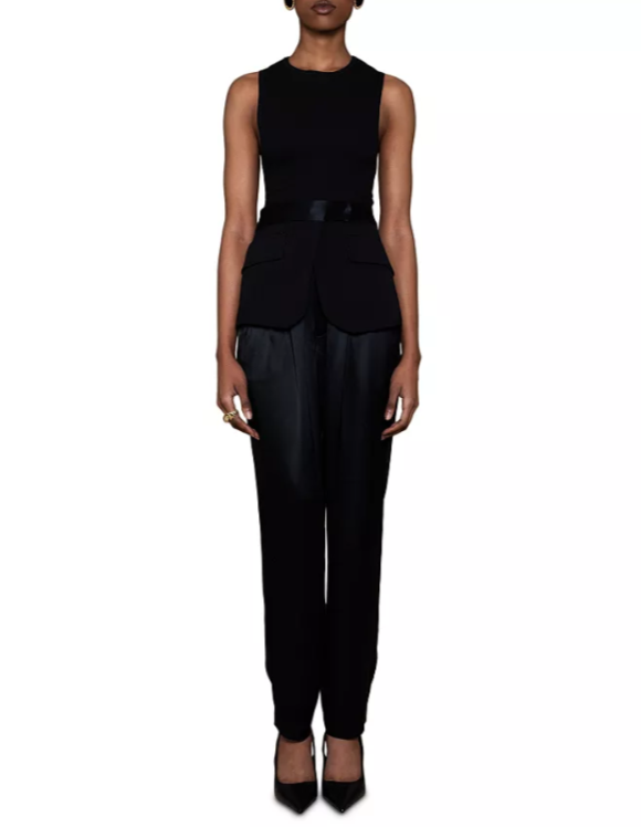 NONCHALANT LABEL Layered Belted Pants MSRP $391