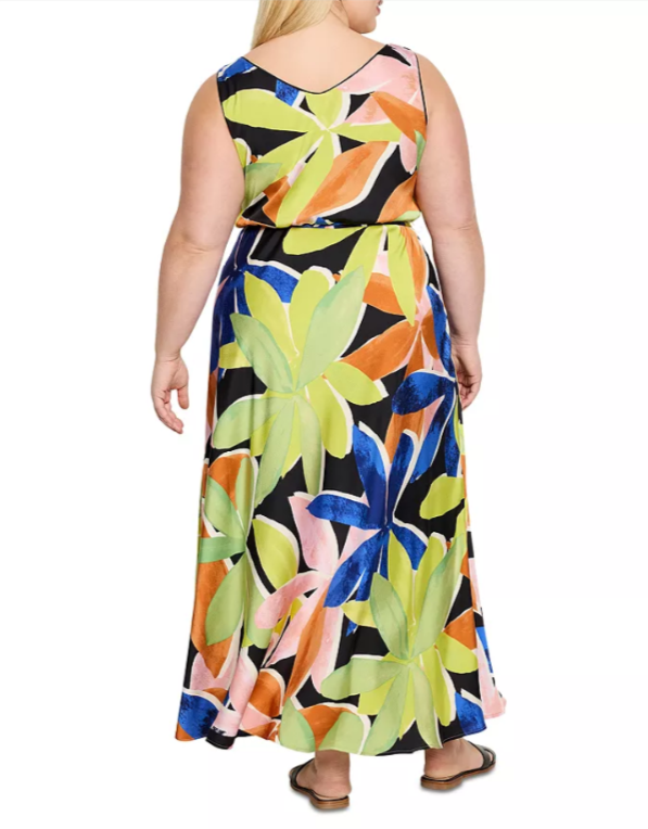 NIC+ZOE Plus Size Mega Blooms Bianca Maxi Dress MSRP $198