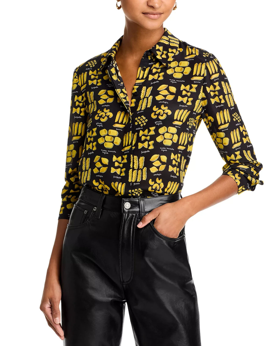 Alice and Olivia Willa Silk Pasta Top MSRP $350