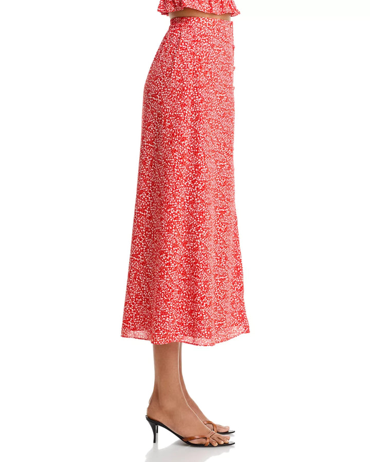 FRENCH CONNECTION Agnes Crepe Midi Skirt MSRP $138