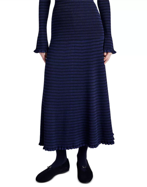 Proenza Schouler White Label Striped Rib Knit Maxi Skirt MSRP $475