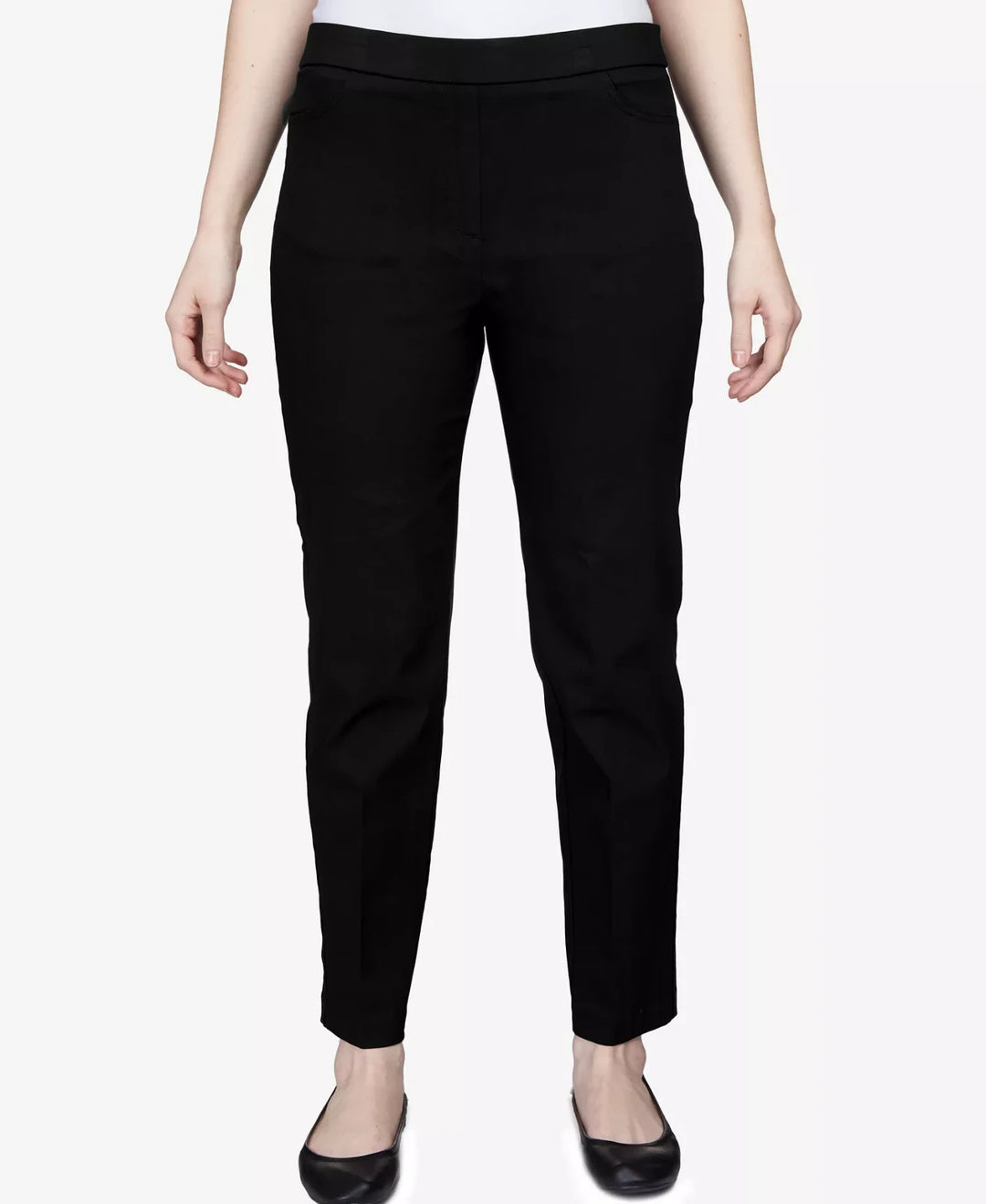 Alfred Dunner Petite Classics Tummy-Control Pull-On Straight-Leg Pants MSRP $49