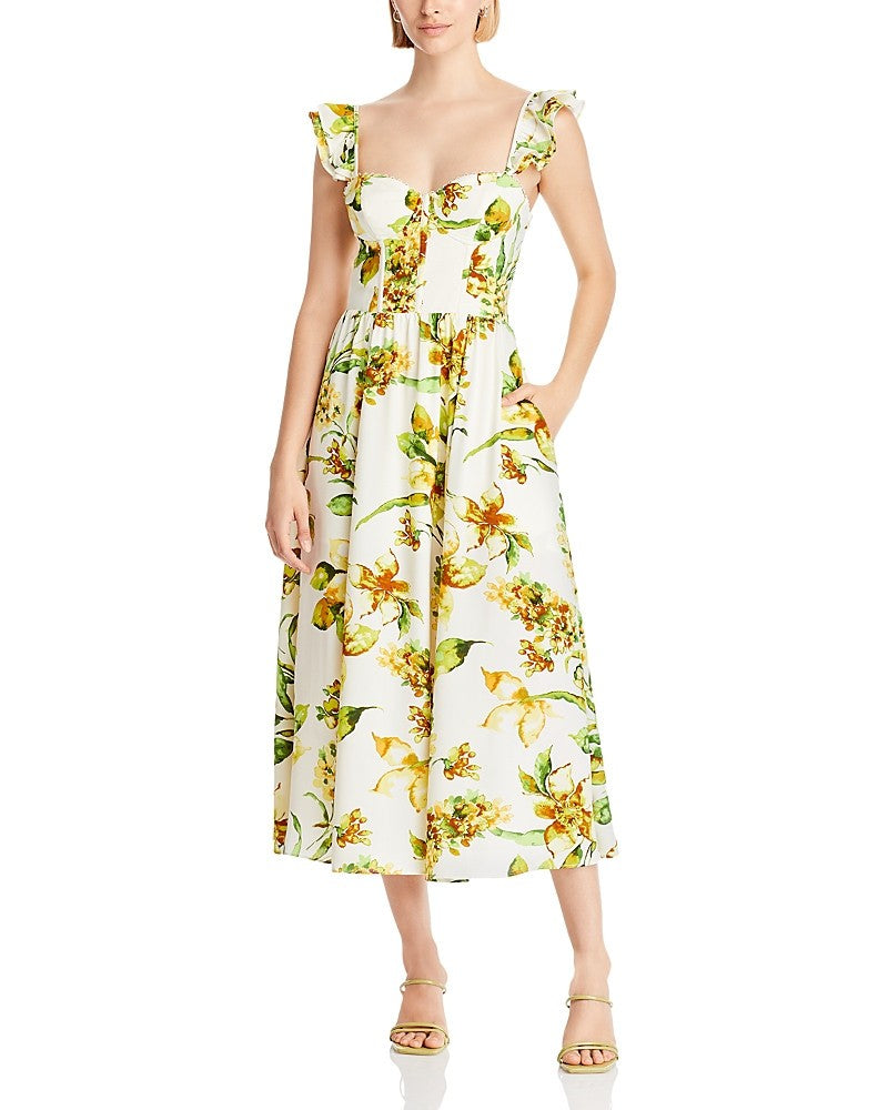AQUA Corset Midi Dress MSRP $118