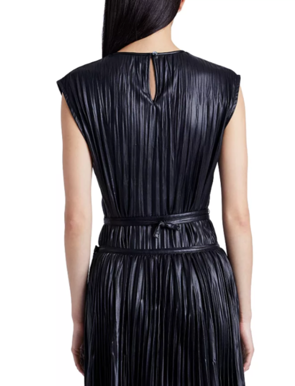 Proenza Schouler White Label Lyra Faux Leather Crinkle Top $495