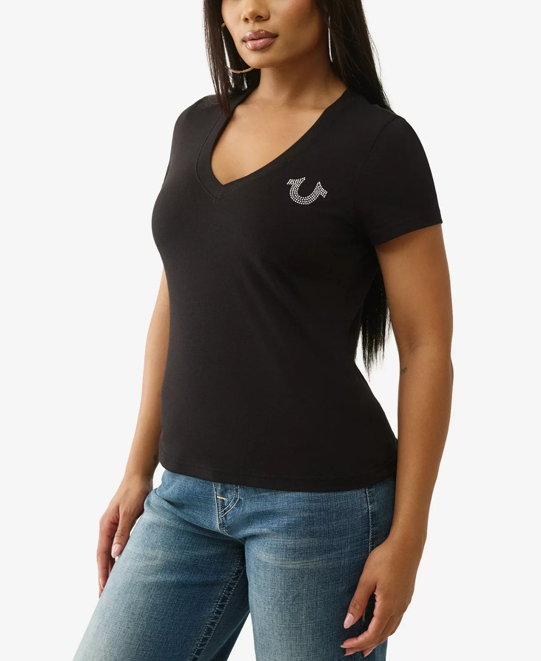 Women's Crystal World Tour V Neck T-Shirt MSRP $59