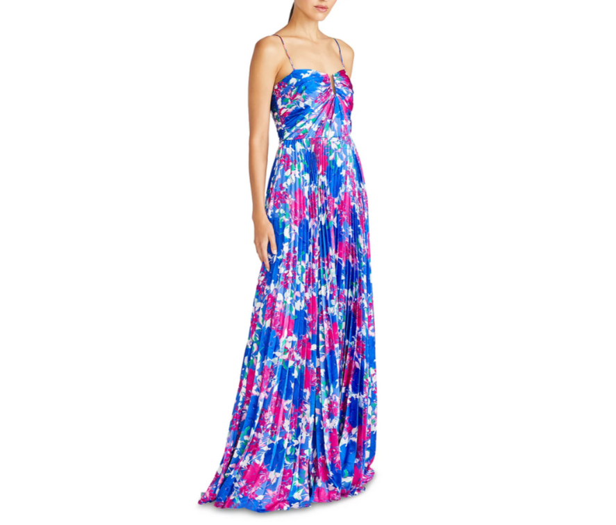 ML Monique Lhuillier Evelyn Satin Long Dress MSRP $645