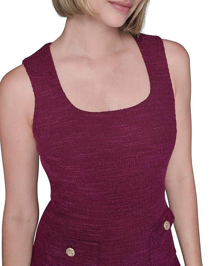 Karl Lagerfeld Paris Textured Tweed Square Neck Mini Dress MSRP $148