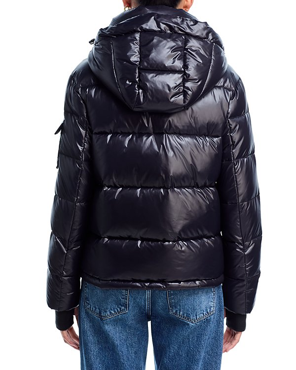 AQUA Gloss Puffer Jacket with Hood MSRP $198