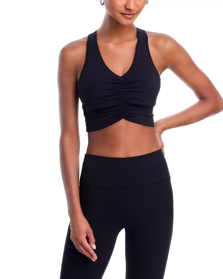 Aqua Athletic Shirred Racerback Sports Bra MSRP $48