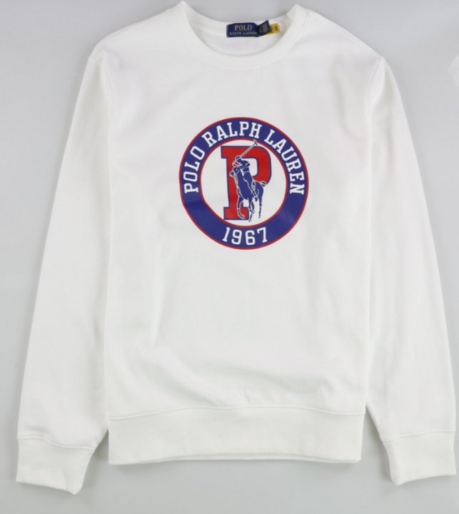 Polo Ralph Lauren Crew Neck Logo  Cotton-Blend Sweatshirt MSRP $138