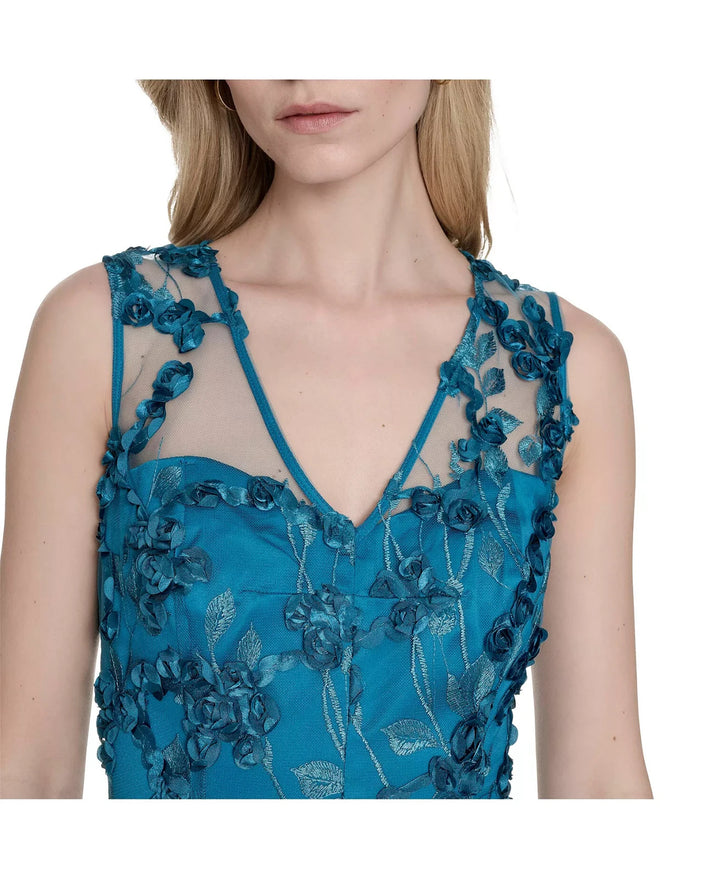 Eliza J Women's Embroidered-Mesh Sleeveless Fit & Flare Dress MSRP $298