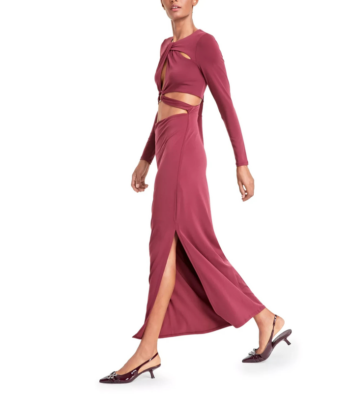 GUESS Women's Alyce Waist-Cutout Maxi Dress MSRP $158