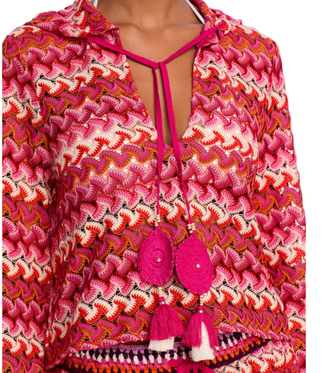 Ramy Brook Cline Cover Up Hoodie MSRP $245