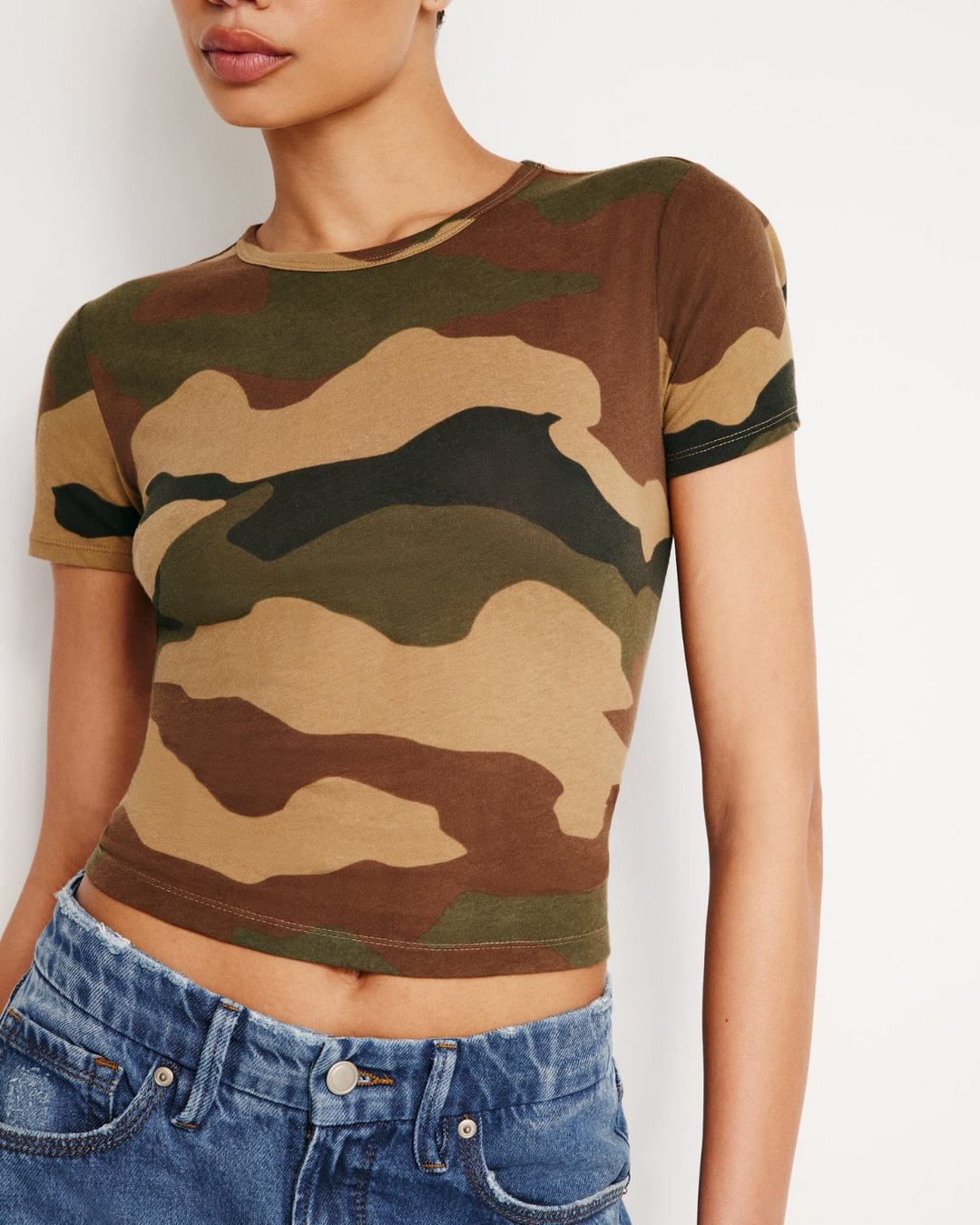 Good American Slim Fitted Cotton-Jersey T-Shirt MSRP $59