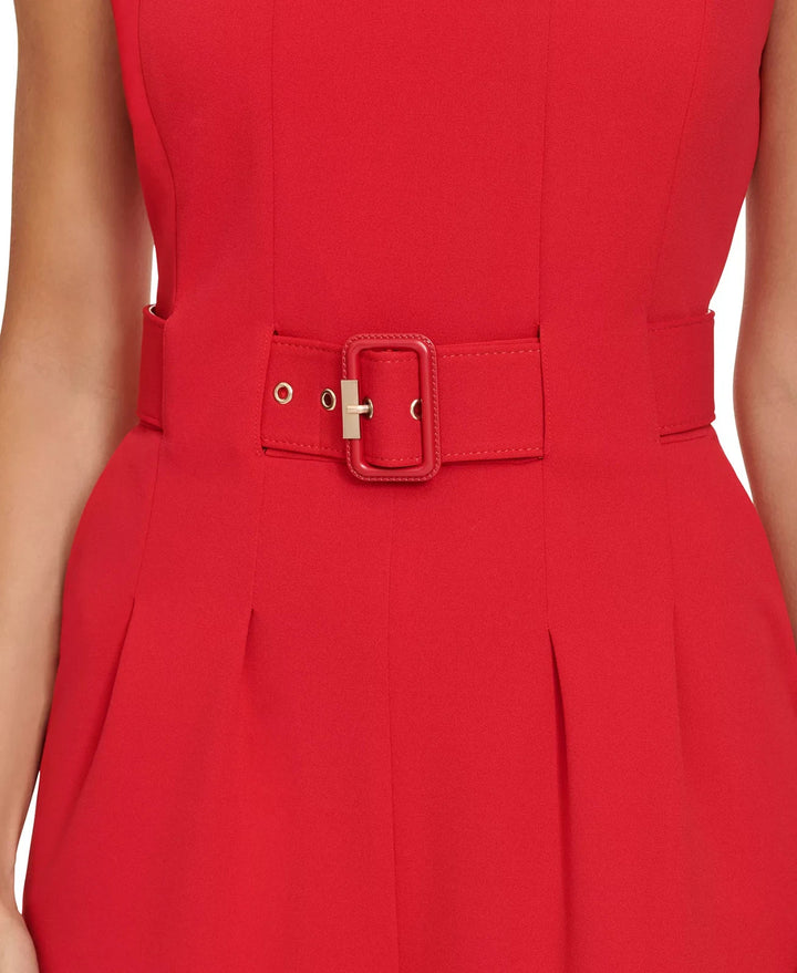 Calvin Klein Women's Belted Sleeveless Jumpsuit MSRP $149