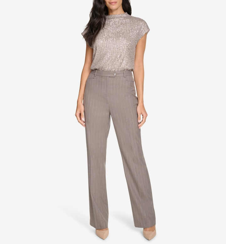 Calvin Klein Straight-Leg Pinstripe Pants MSRP $99