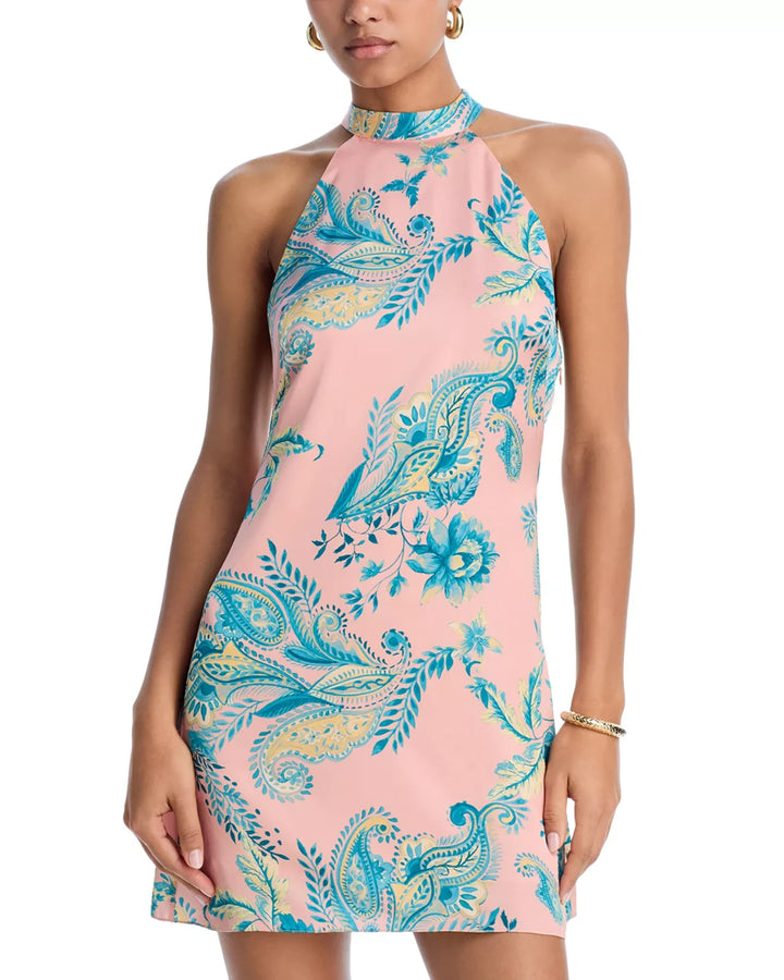 Hemant and Nandita Printed Halter Mini Dress MSRP $348