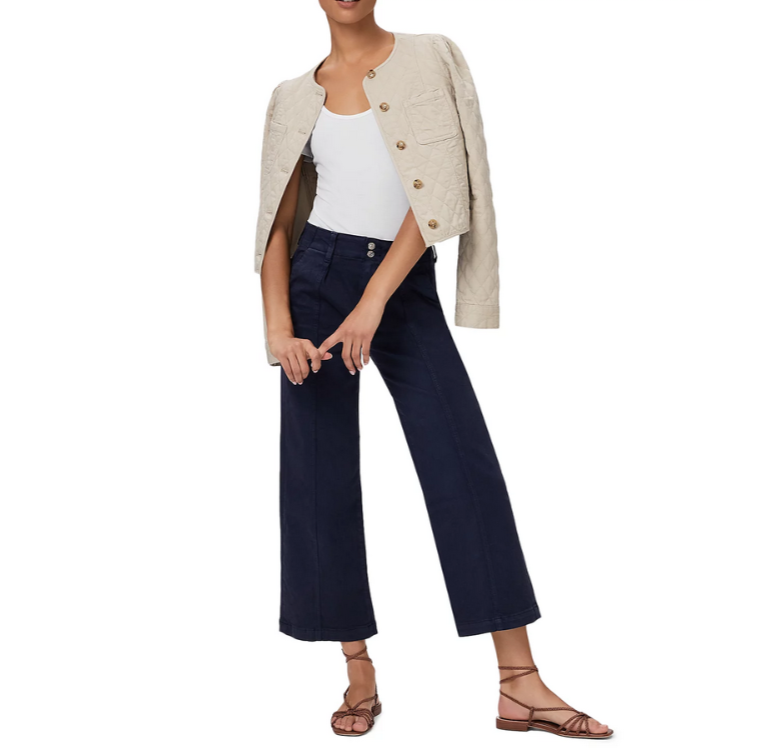 PAIGE Brooklyn High Rise Cropped Wide Leg Pants MSRP $249