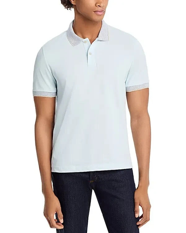 The Men's Store Striped Trim Cotton Polo Shirt MSRP $78