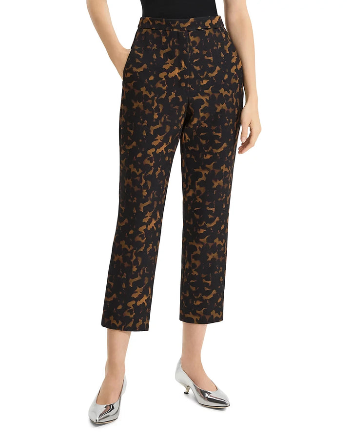 Theory Tortoiseshell Cropped Slim Pants MSRP $325