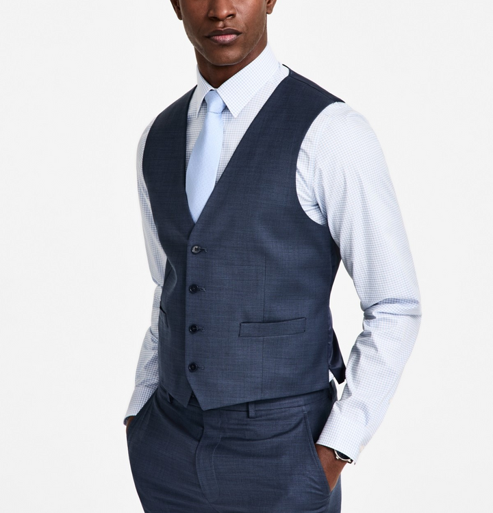 Calvin Klein Slim-Fit Wool Blend Infinite Stretch Suit Vest MSRP $125