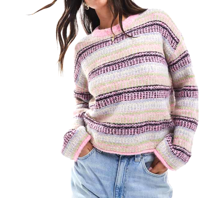 Vero Moda Striped Volume Sleeve Sweater MSRP $62