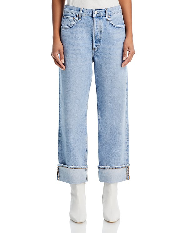 AGOLDE Fran High Rise Straight Cuffed Jeans MSRP $238