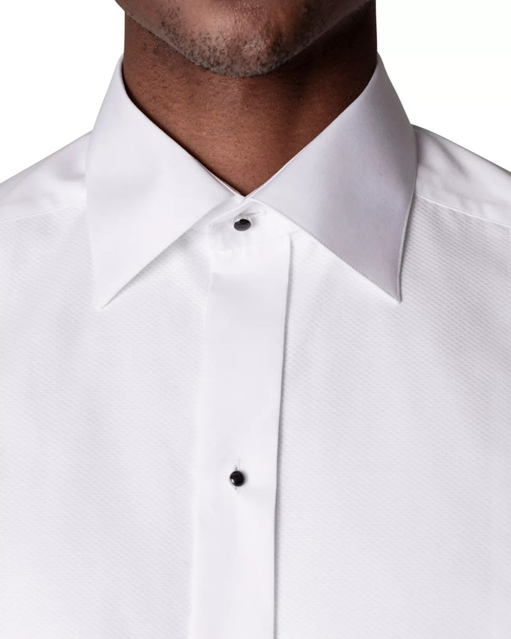 Eton Contemporary Fit White Piqué Formal Shirt MSRP $290