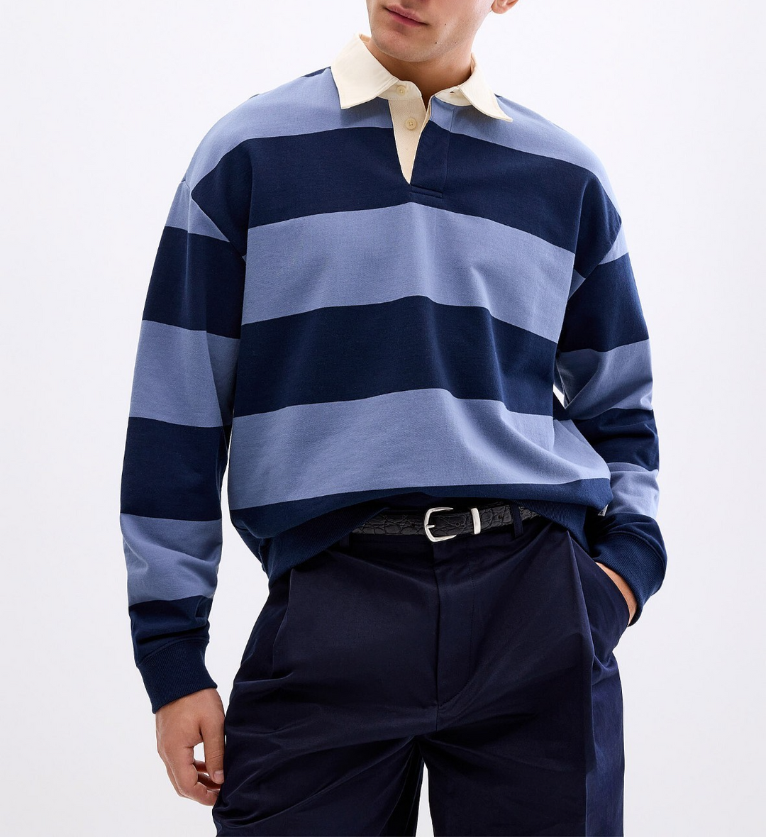 NN07 David Stripe Rugby Polo MSRP $210