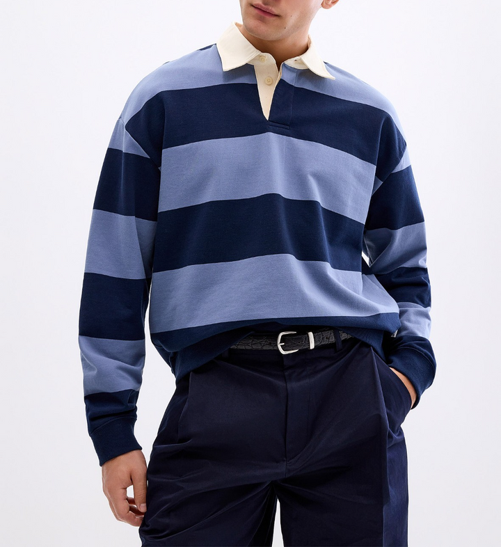 NN07 David Stripe Rugby Polo MSRP $210