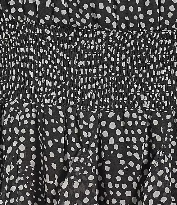 1. STATE Dot Print Halter Neck Sleeveless Ruffle Dress MSRP $109