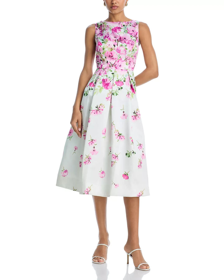 Eliza J Floral Print Mikado Cocktail Dress MSRP $188