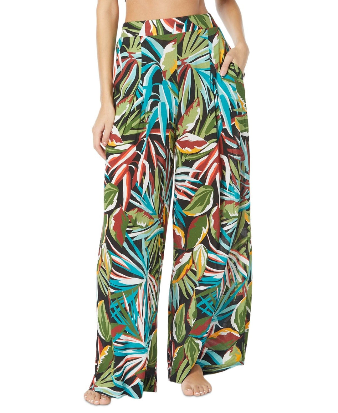 Vince Camuto Printed Wide-Leg Cover-up Pants MSRP $134