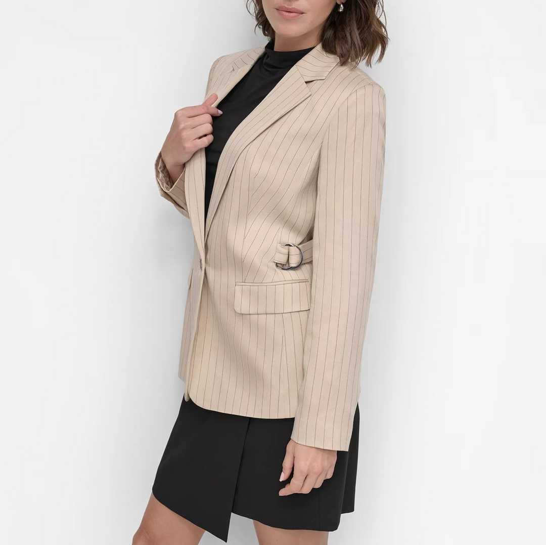 DKNY Petite One-Button Pinstripe Blazer MSRP $159