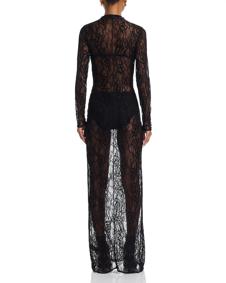 Good American Long Sleeve Lace Gown MSRP $189