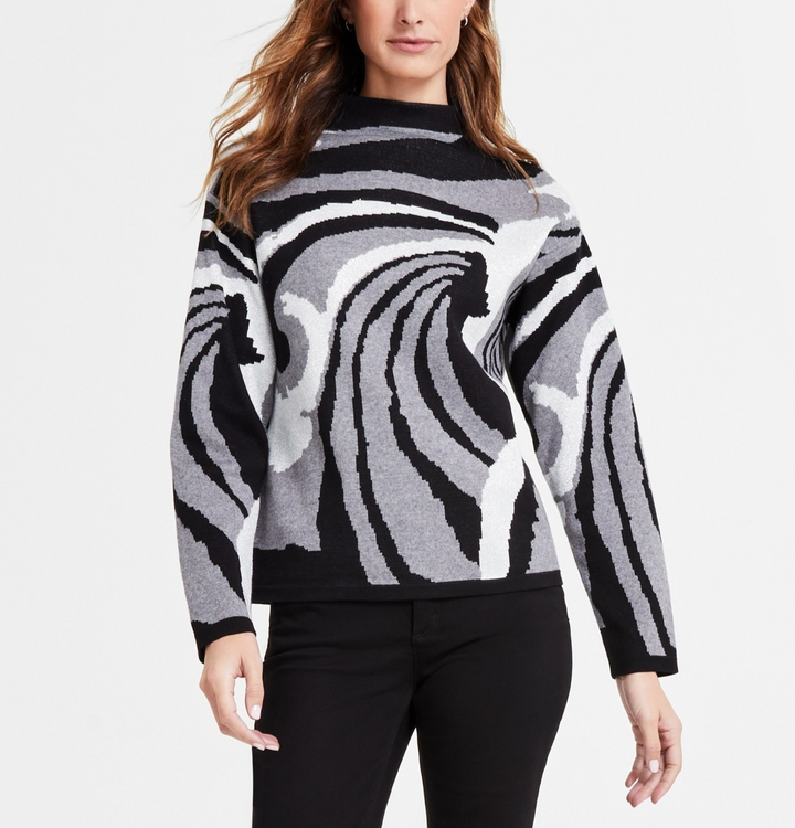 Jones New York Printed Drop-Shoulder Sweater MSRP $89