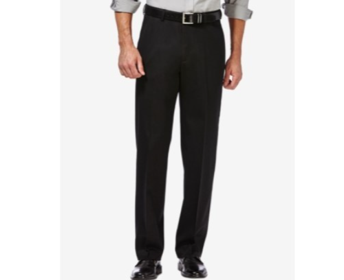Haggar Men's Premium No Iron Khaki Classic Fit Flat Front Pants MSRP $80