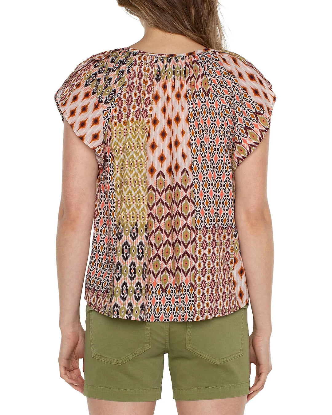 Liverpool Los Angeles Flutter Sleeve Top MSRP $79