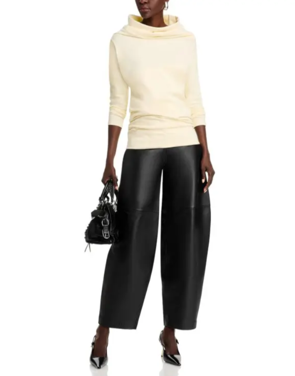 A.W.A.K.E. MODE Jersey Cowl Neck Draped Top MSRP $290