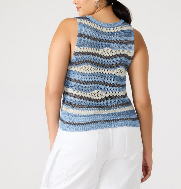 Steve Madden Hannah Top Blue Multi MSRP $69