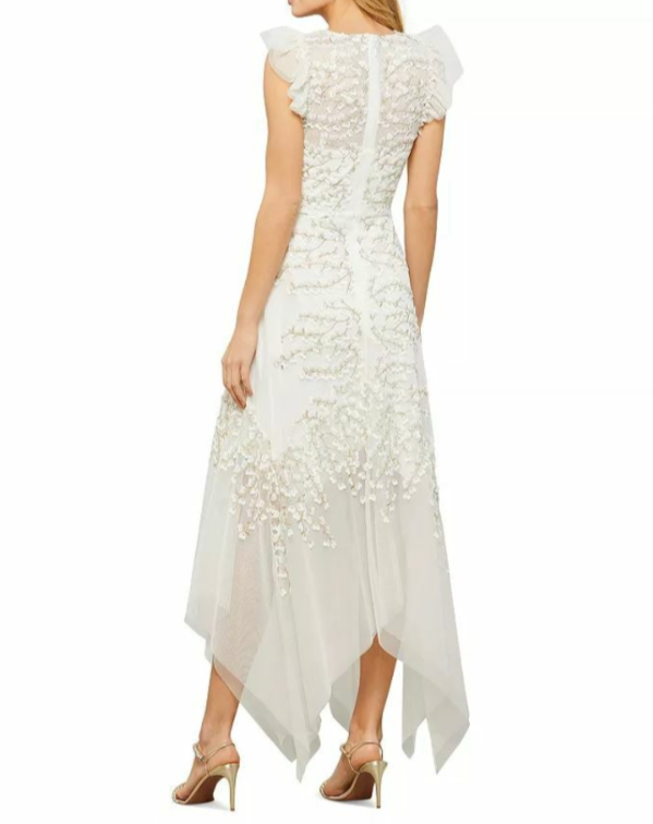 BCBGMAXAZRIA Embroidered Tulle Gown MSRP $428