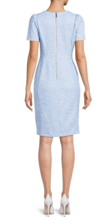 Calvin Klein Petite Tweed Sheath Crewneck Dress MSRP $99