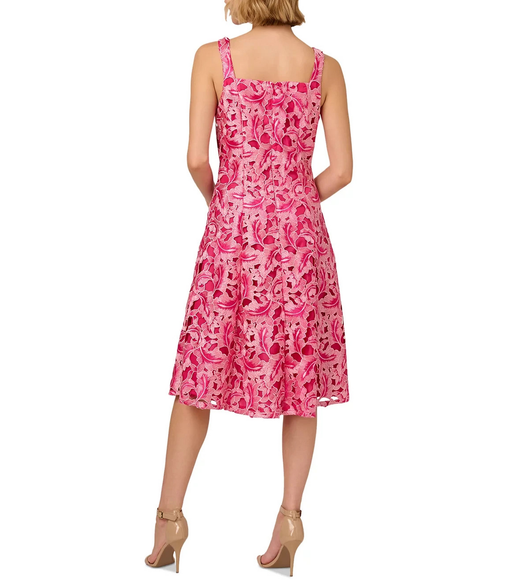 Adrianna Papell Embroidered Fit & Flare Dress MSRP $229