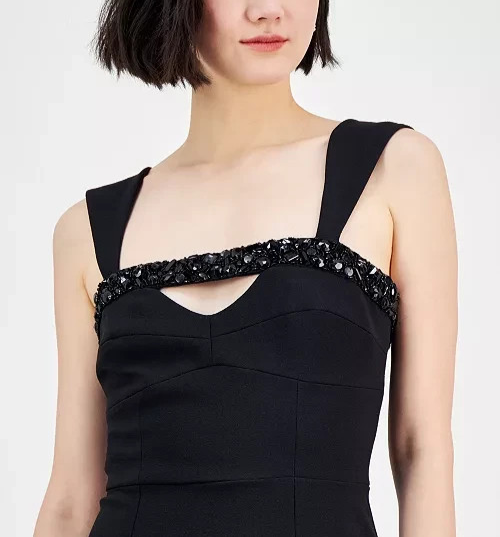 Taylor Sleeveless Embellished Cutout Sheath Dress MSRP $138