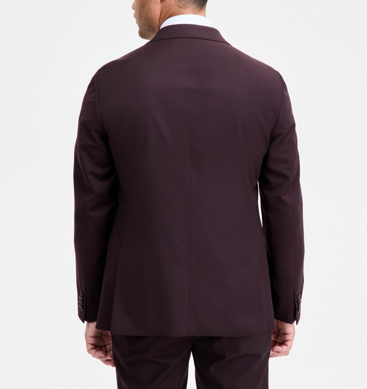 Ted Baker Modern-Fit Bordeaux Wool-Blend Suit Separate Jacket MSRP $450