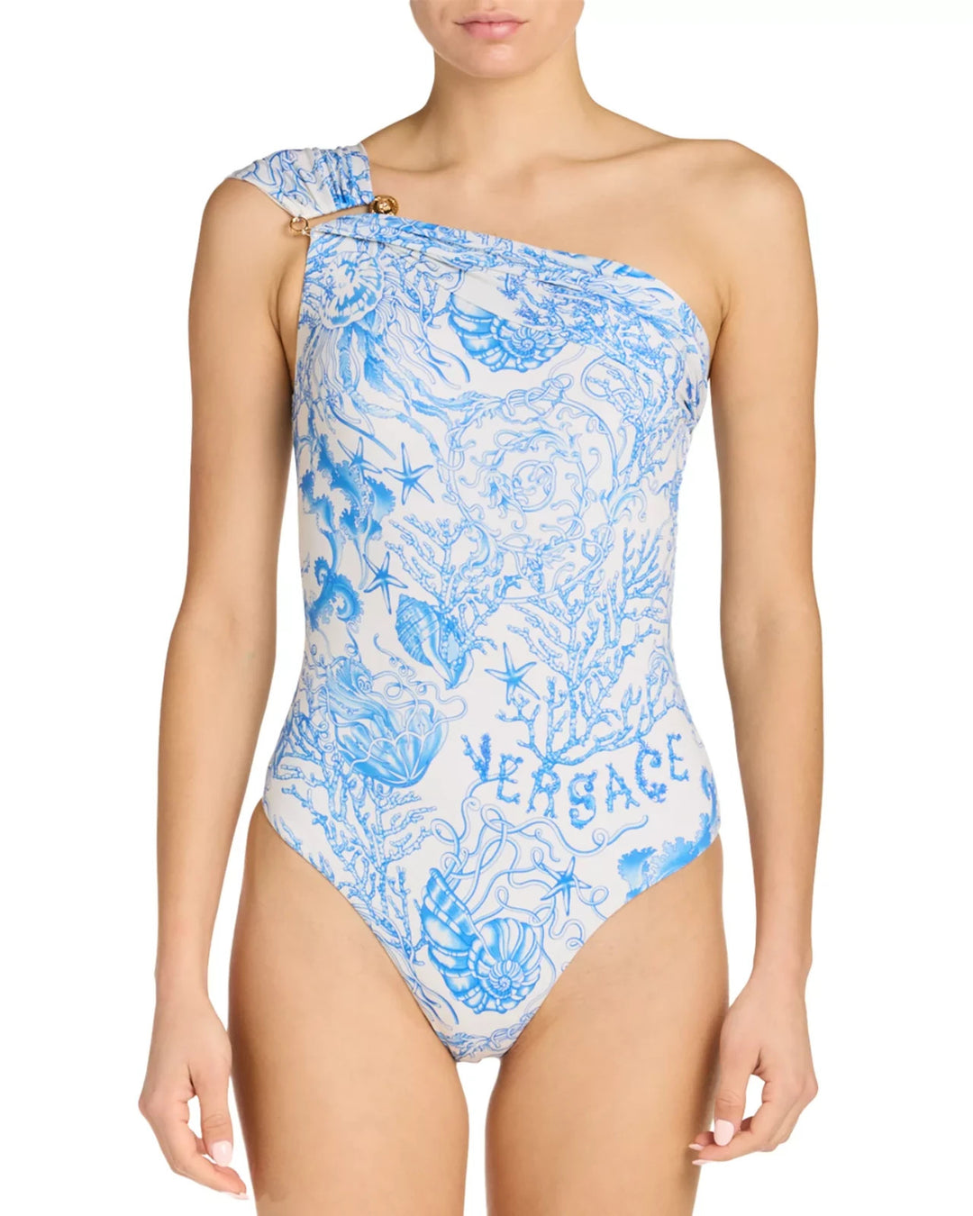 Versace Barocco Safety Pin One Piece Swimsuit MSRP $775