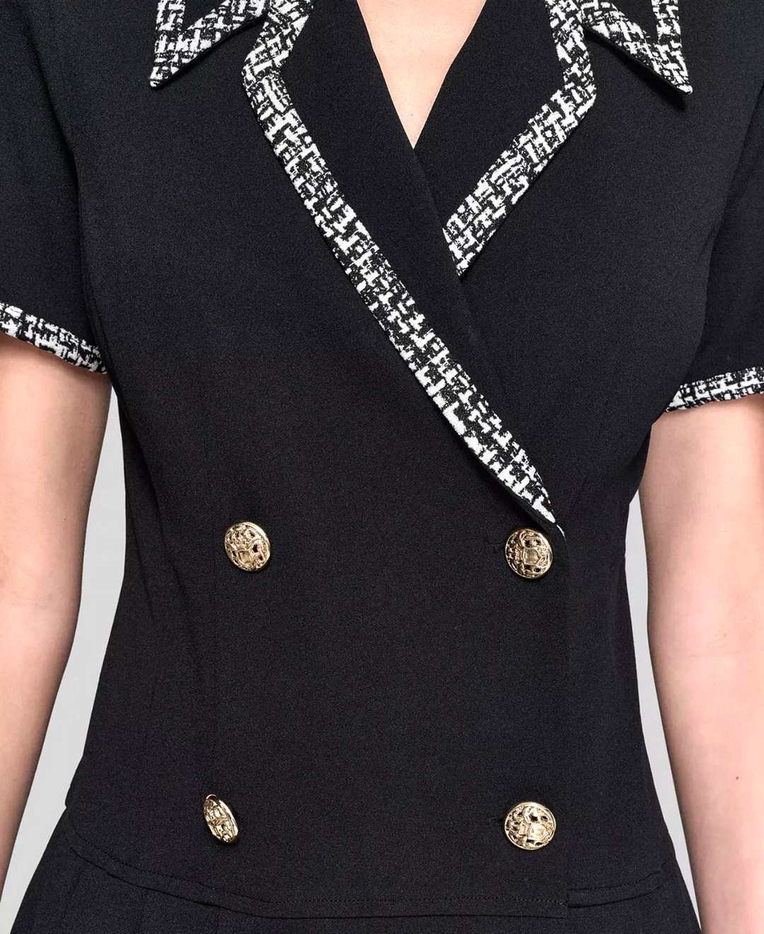 KARL LAGERFELD PARIS Textured-Trim Shirtdress MSRP $168