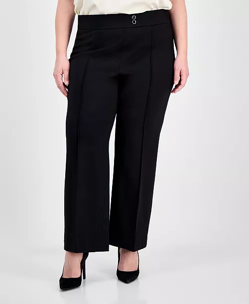 Jones New York Plus Size Pintucked Pull-On Pants MSRP $89.50