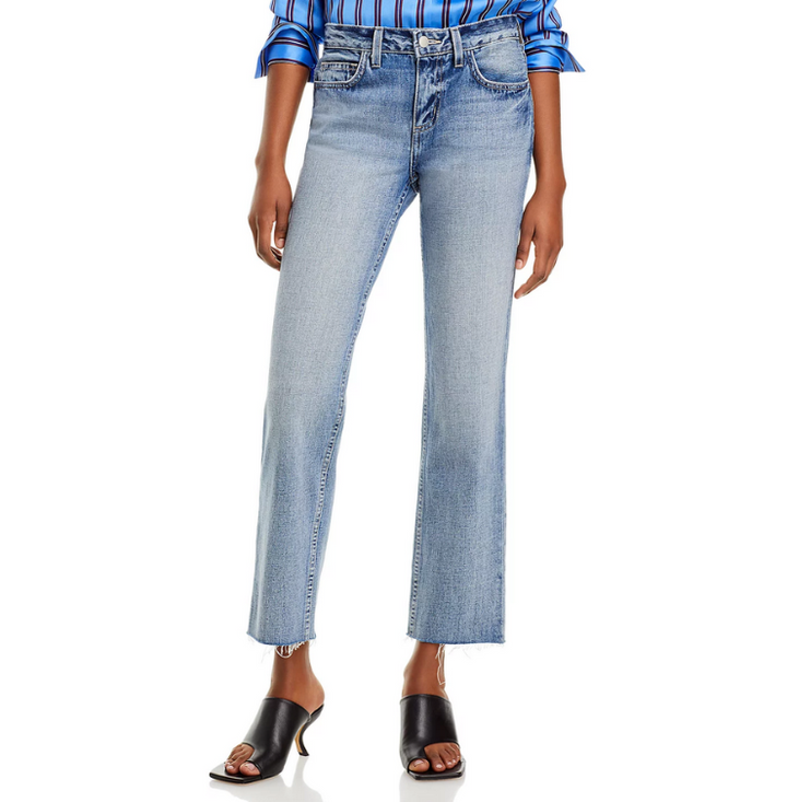 L'AGENCE Milana Mid Rise Straight Jeans MSRP $285