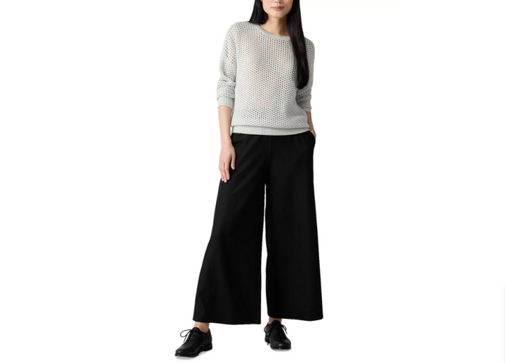 Eileen Fisher Wool Wide Leg Ankle Pants MSRP $248